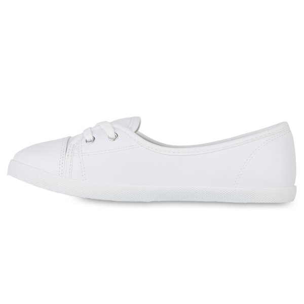 Stiefelparadies Damen Sportliche Ballerinas in Weiss Online