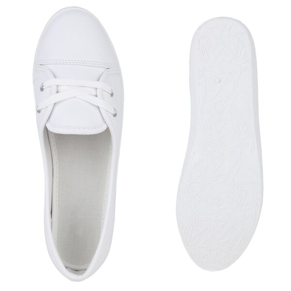 Stiefelparadies Damen Sportliche Ballerinas in Weiss Online