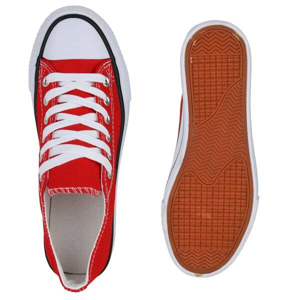 Stiefelparadies Damen Sneaker Low in Rot Outlet