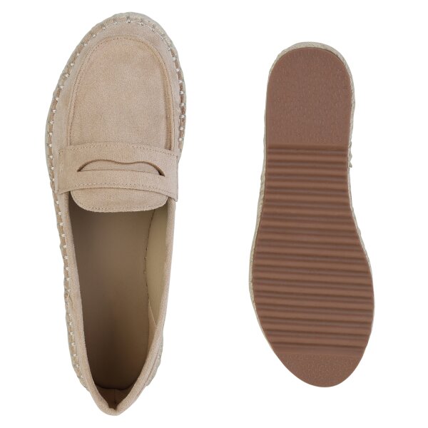 Stiefelparadies Damen Espadrilles in Beige im Angebot