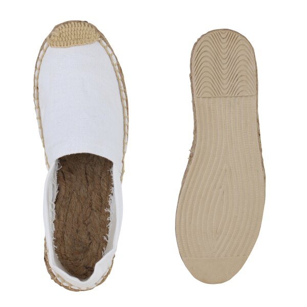 Stiefelparadies Damen Espadrilles in Weiss Kostenloser Versand