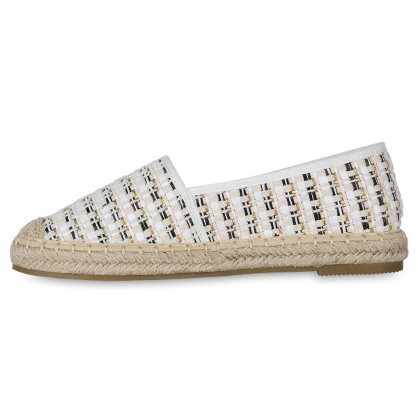 Stiefelparadies Damen Espadrilles in Weiss Limitierter Zeitrabatt