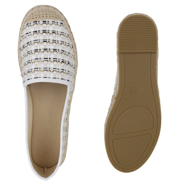 Stiefelparadies Damen Espadrilles in Weiss Limitierter Zeitrabatt