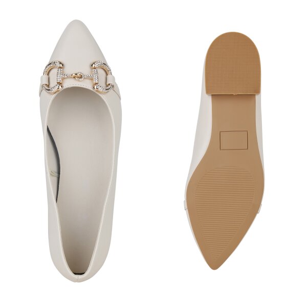Stiefelparadies Damen Klassische Ballerinas in Beige Begrenztes Angebot