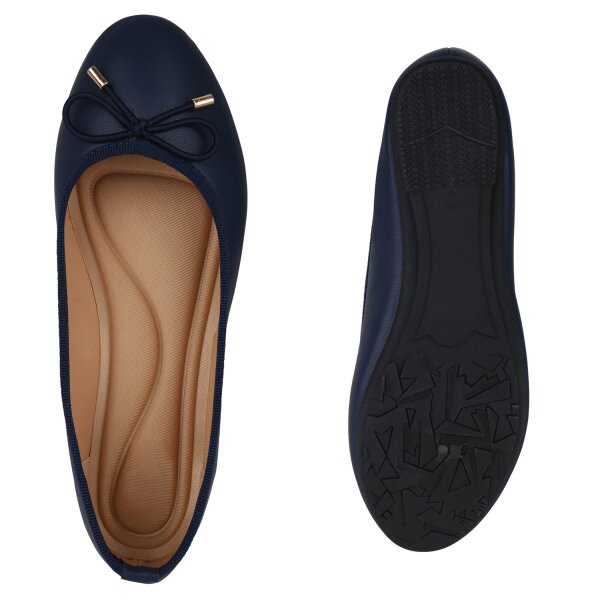 Stiefelparadies Damen Klassische Ballerinas in Dunkelblau Online Shopping