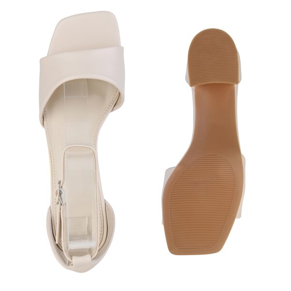Stiefelparadies Damen Klassische Sandaletten in Beige Black Friday