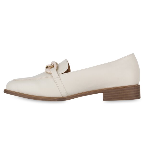 Stiefelparadies Damen Loafers in Creme Lagerräumung