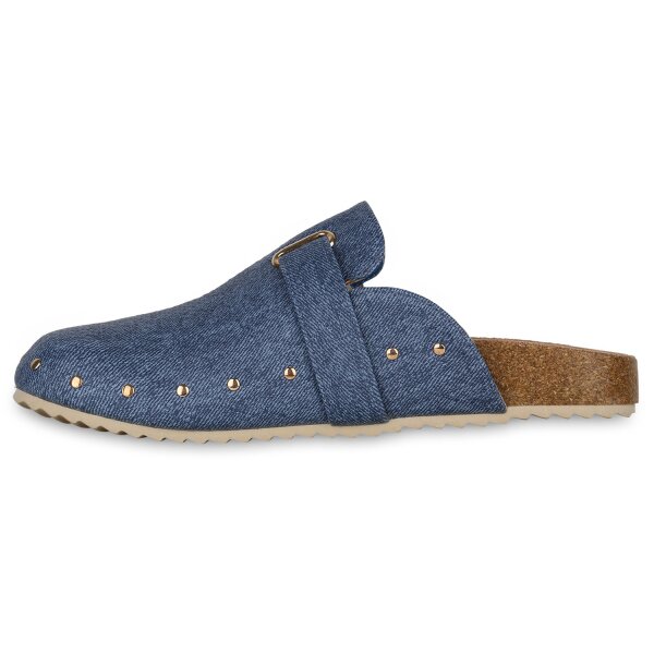 Stiefelparadies Damen Pantoffeln in Dunkelblau Denim Zeitlich begrenztes Angebot