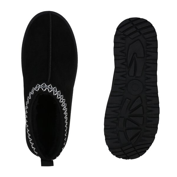 Stiefelparadies Damen Pantoffeln in Schwarz Blitzangebot