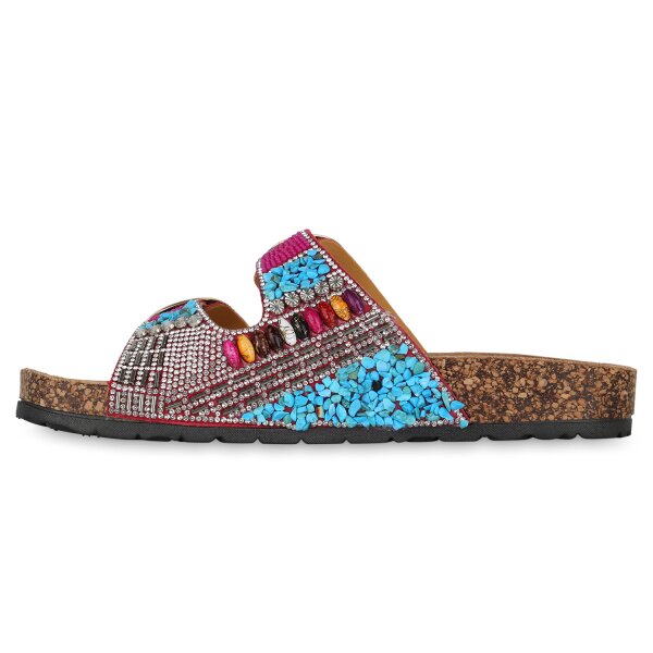 Stiefelparadies Damen Pantoletten in Fuchsia VIP-Rabatte