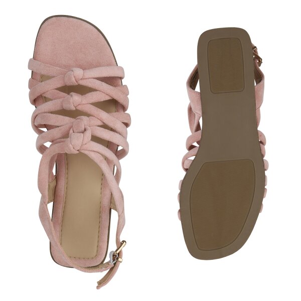 Stiefelparadies Damen Riemchensandalen in Nude Fabrikverkauf