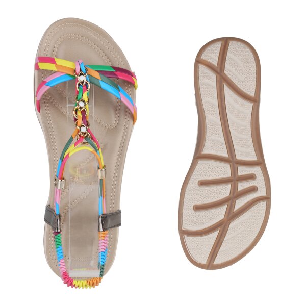 Stiefelparadies Damen Riemchensandalen in Weiss Fabrik Onlineshop
