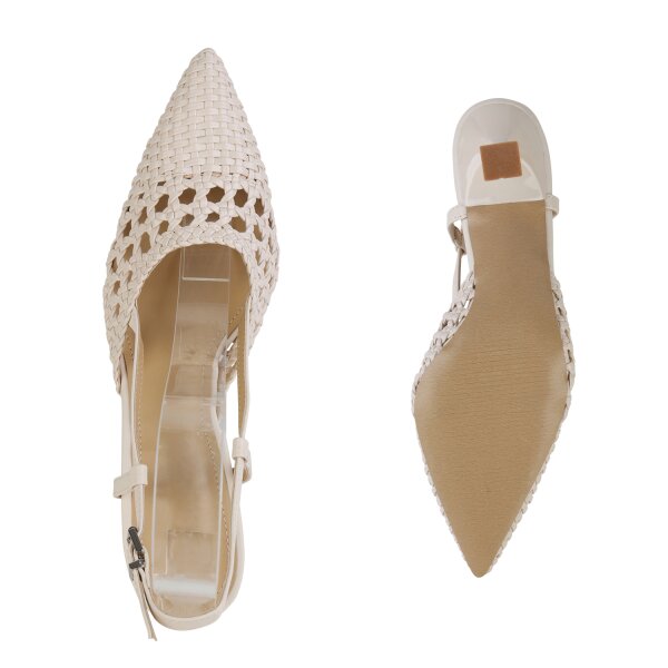 Stiefelparadies Damen Slingpumps in Beige Exklusivangebot