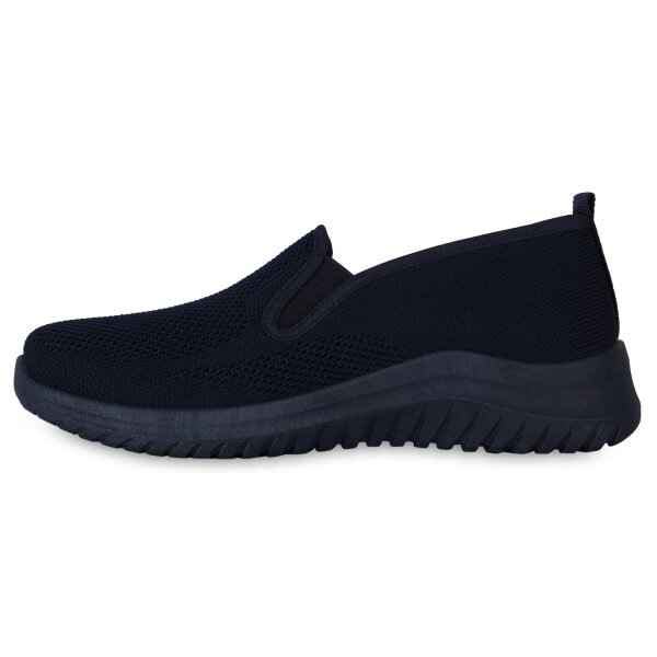 Stiefelparadies Damen Slip Ons in Dunkelblau Black Friday