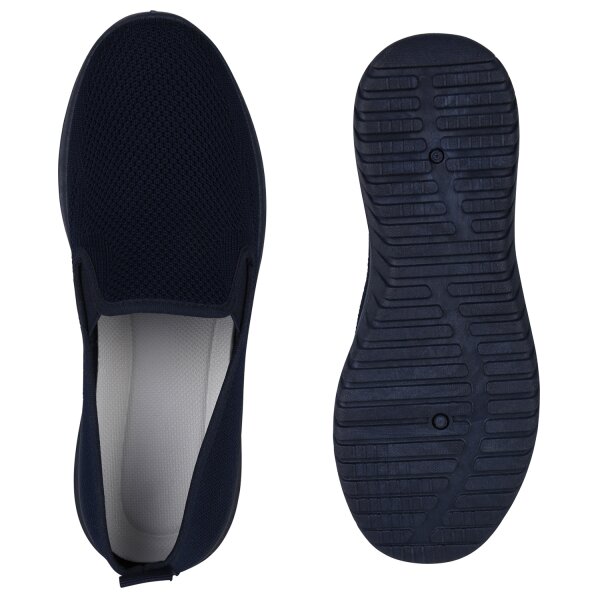 Stiefelparadies Damen Slip Ons in Dunkelblau Black Friday