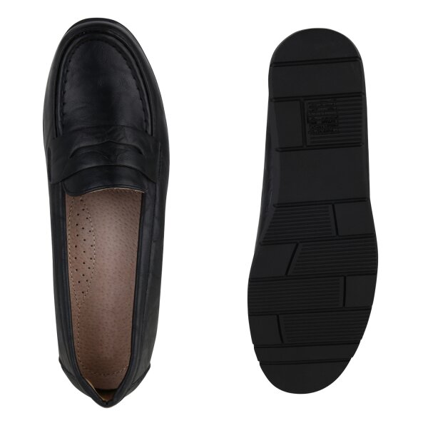 Stiefelparadies Damen Slip Ons in Schwarz Weihnachtsangebot