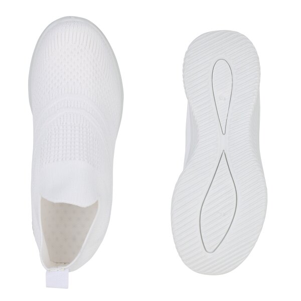 Stiefelparadies Damen Slip Ons in Weiss Muttertagsangebot