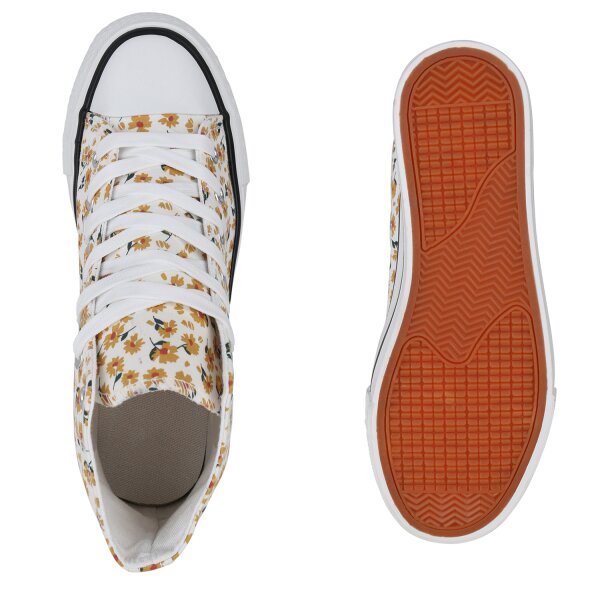 Stiefelparadies Damen Sneaker High in Gelb Vatertagsangebot