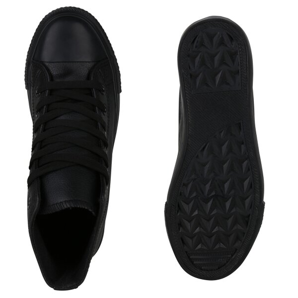 Stiefelparadies Damen Sneaker High in Schwarz Valentinstagsangebot