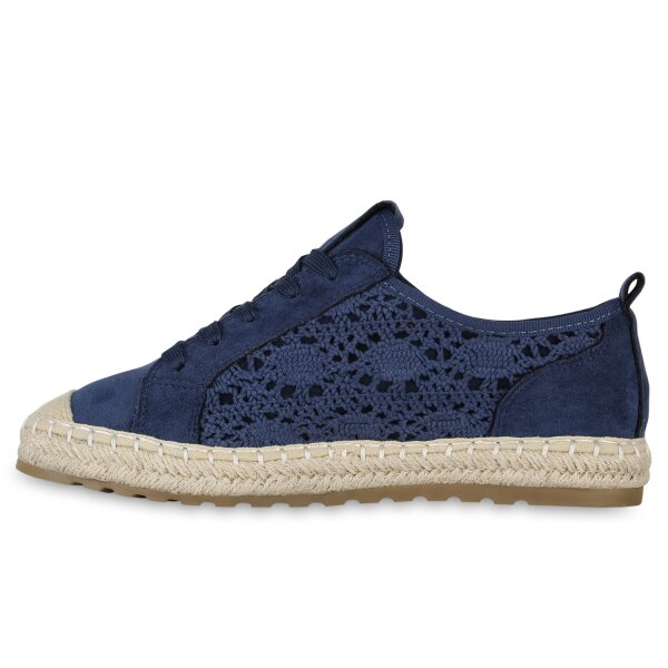 Stiefelparadies Damen Sneaker Low in Dunkelblau Jubiläumsangebot