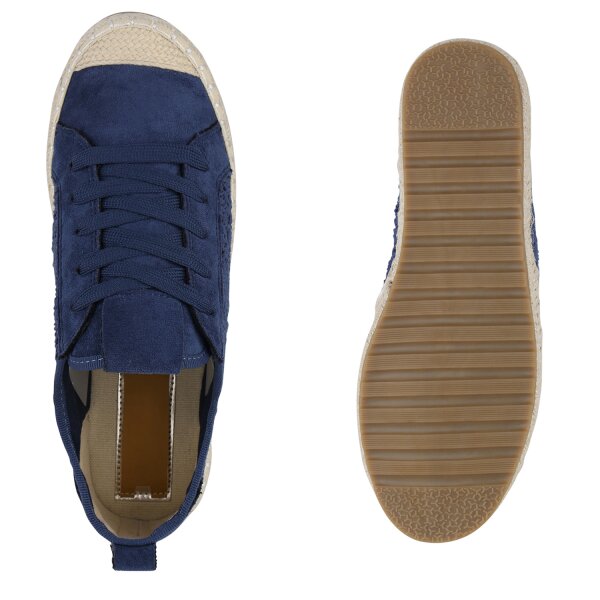 Stiefelparadies Damen Sneaker Low in Dunkelblau Jubiläumsangebot
