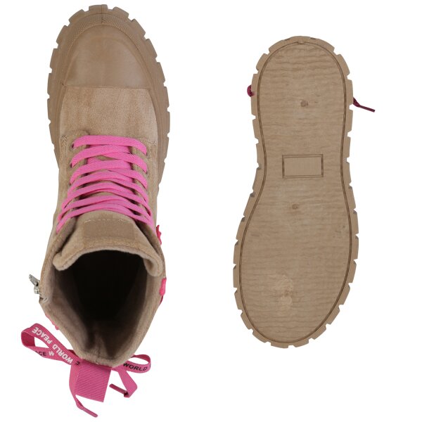 Stiefelparadies Damen Sneakerstiefel in Khaki Leo Exklusive Angebote