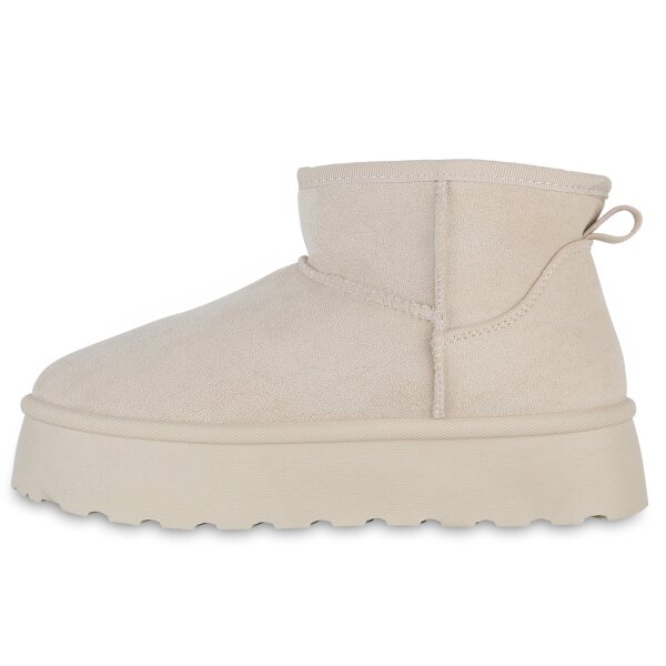 Stiefelparadies Damen Winter Boots in Beige