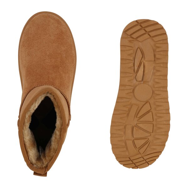 Stiefelparadies Damen Winter Boots in Hellbraun Große Rabatte