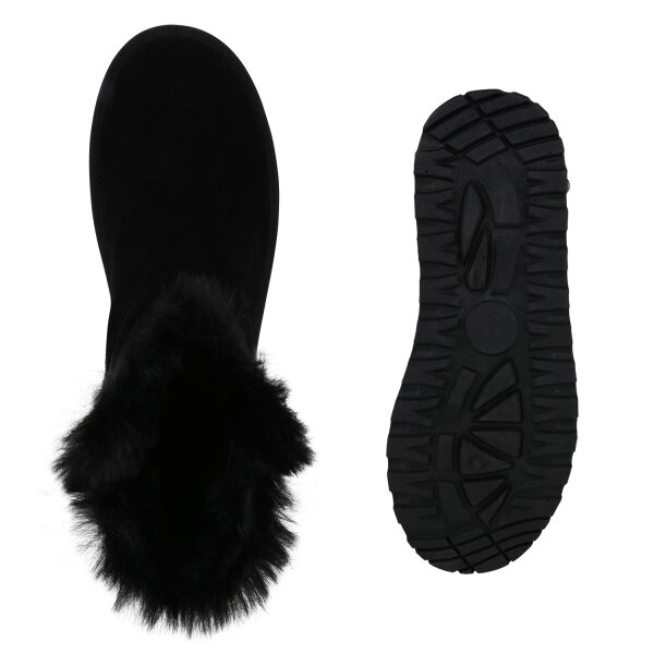 Stiefelparadies Damen Winter Boots in Schwarz Neuheiten
