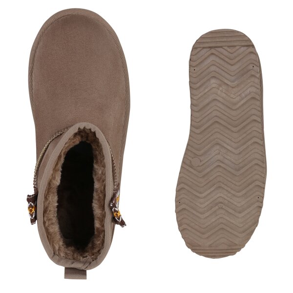 Stiefelparadies Damen Winter Boots in Taupe Bestseller