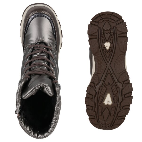 Stiefelparadies Damen Winterstiefel in Bronze Saisonale Angebote
