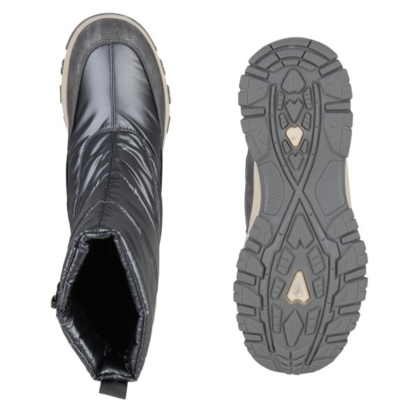 Stiefelparadies Damen Winterstiefel in Grau Metallic Räumungsverkauf