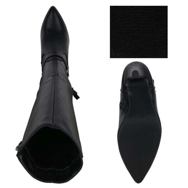 Stiefelparadies Damen Klassische Stiefel in Schwarz Letzter Tag