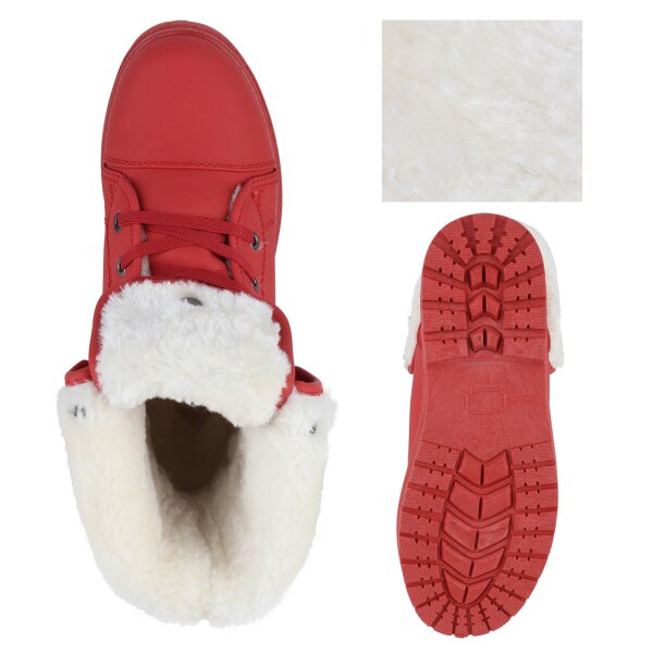 Stiefelparadies Damen Sneaker High in Rot Bis zu 60% Rabatt