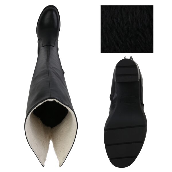 Stiefelparadies Damen Overknees in Schwarz Discount Store für neue Produkte