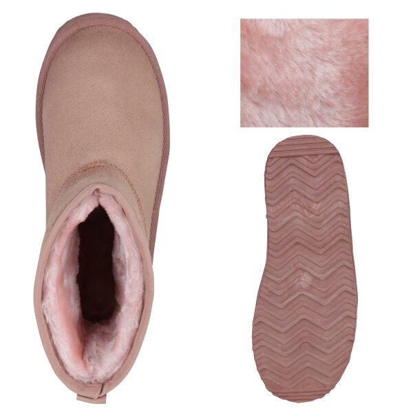 Stiefelparadies Damen Winter Boots in Altrosa Riesige Rabatte