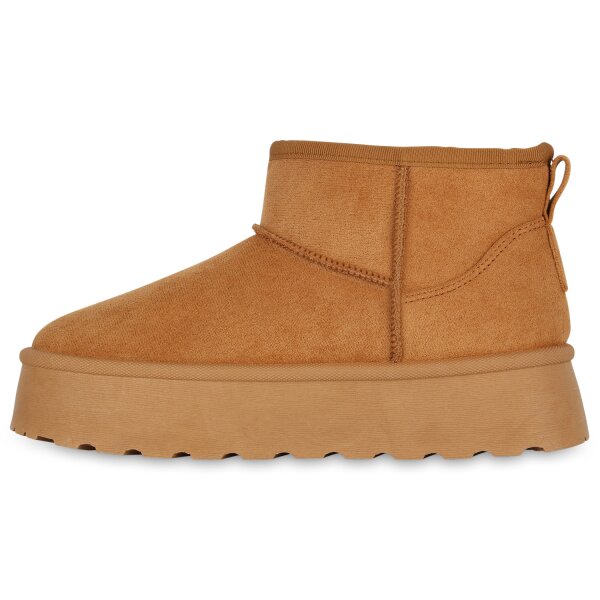 Stiefelparadies Damen Winter Boots in Hellbraun Im Verkauf