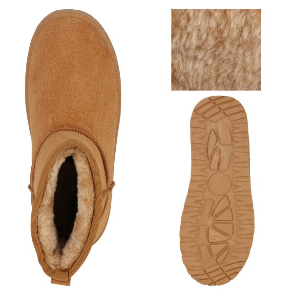 Stiefelparadies Damen Winter Boots in Hellbraun Im Verkauf