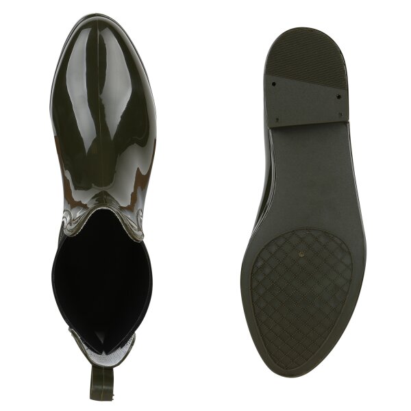 Stiefelparadies Damen Gummistiefeletten in Schwarz Angebote
