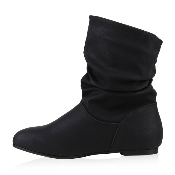 Stiefelparadies Damen Schlupfstiefeletten in Schwarz im Angebot
