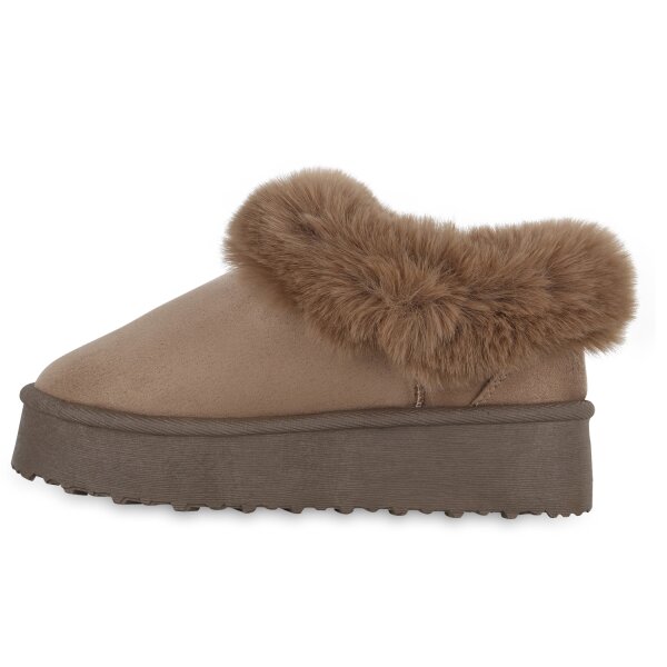 Stiefelparadies Damen Pantoffeln in Khaki Günstiger Verkauf