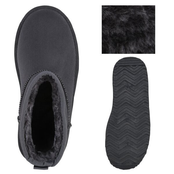 Stiefelparadies Damen Winter Boots in Grau Fabrikverkauf