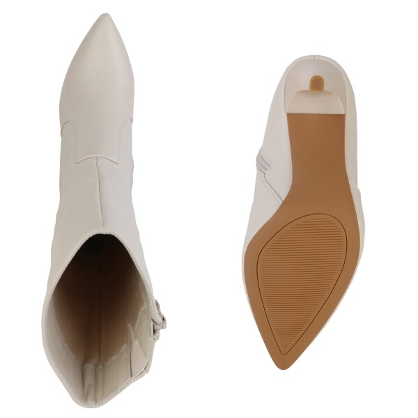 Stiefelparadies Damen Klassische Stiefel in Beige Fabrik Onlineshop