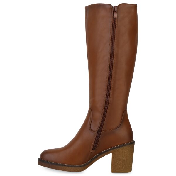 Stiefelparadies Damen Klassische Stiefel in Hellbraun