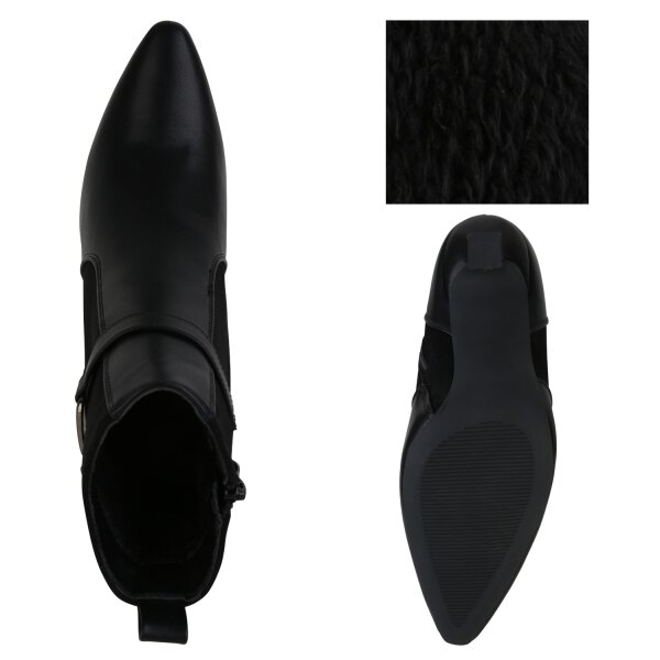 Stiefelparadies Damen Klassische Stiefeletten in Schwarz Begrenztes Angebot