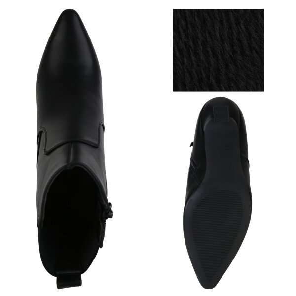 Stiefelparadies Damen Klassische Stiefeletten in Schwarz Online Shopping