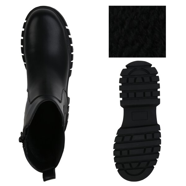 Stiefelparadies Damen Plateau Boots in Schwarz Osterangebot