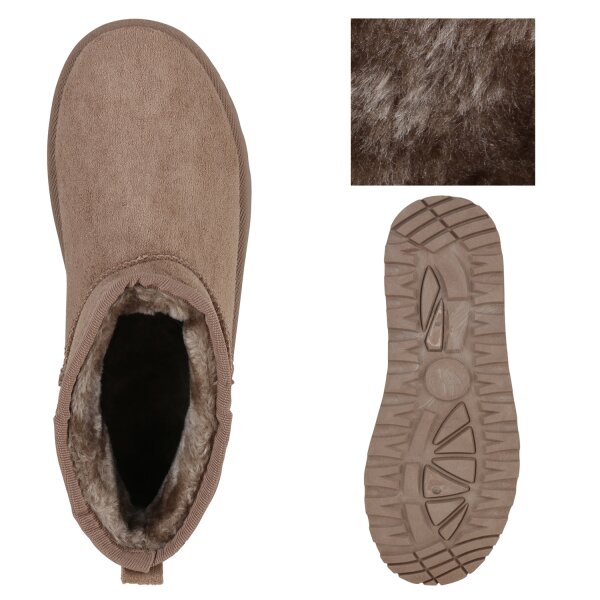 Stiefelparadies Damen Winter Boots in Khaki Vatertagsangebot