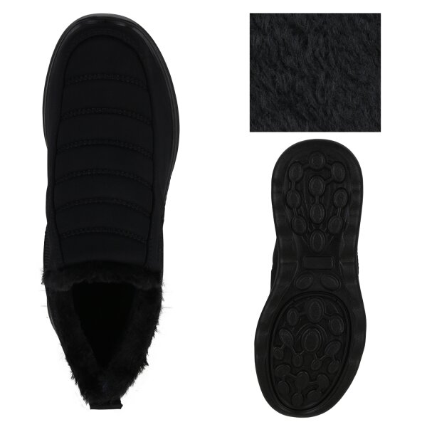 Stiefelparadies Damen Slip Ons in Schwarz Top Angebot
