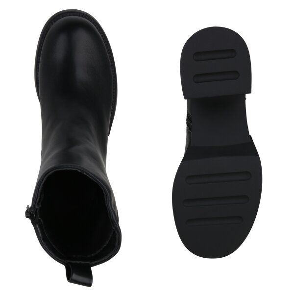 Stiefelparadies Damen Klassische Stiefeletten in Schwarz Kauf eins, bekomm eins gratis